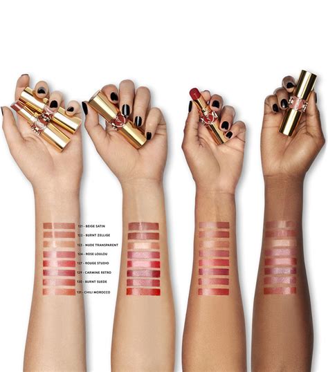 ysl rouge volupte shine 44 swatches|YSL rouge volupté shine lipstick.